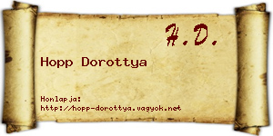 Hopp Dorottya névjegykártya